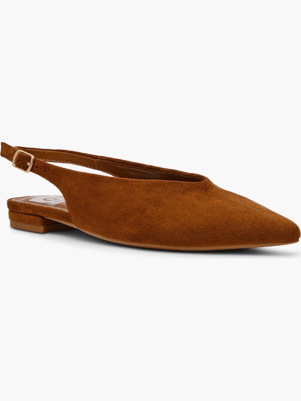 dv Dolce Vita Women's Brown Suede Slingback Pointed Flats